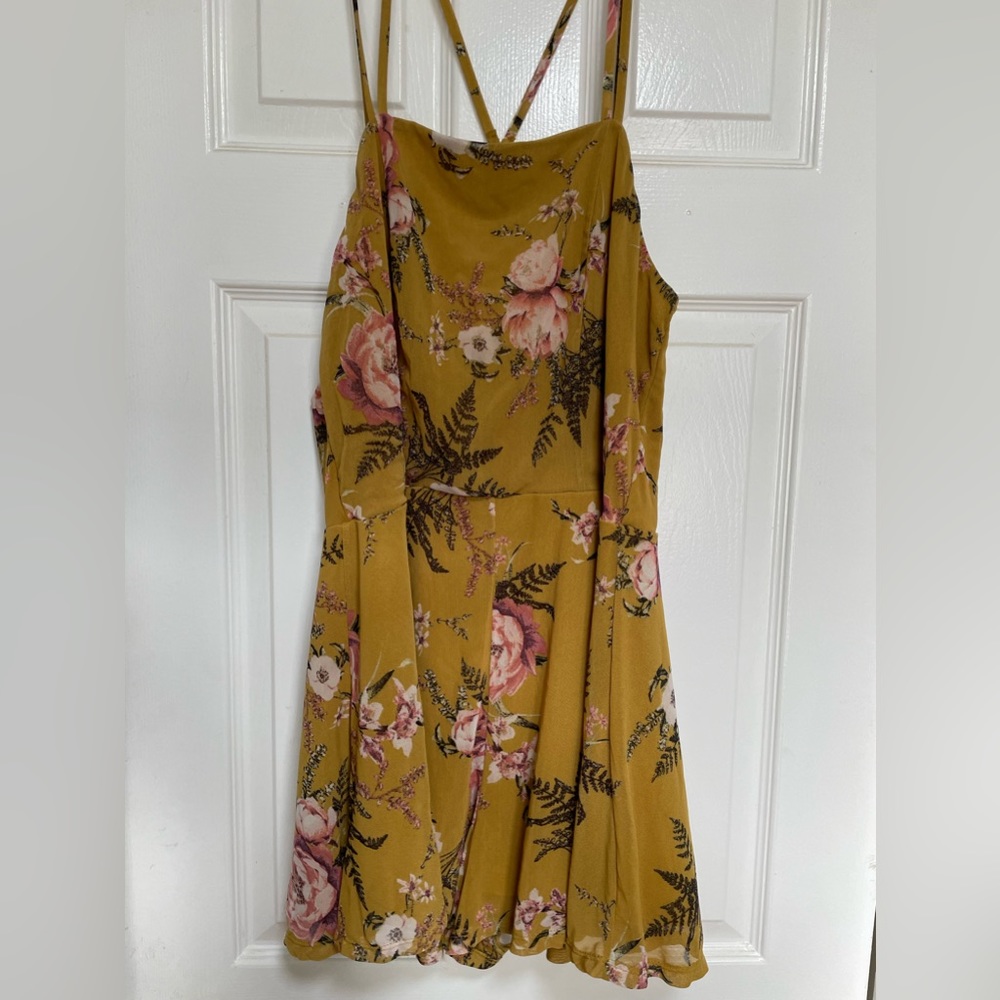 Yellow floral romper
